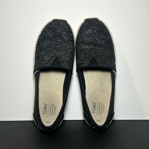Girls TOMS Glitter Print Slip On Flat Shoes / Size 3 - Picture 8 of 9